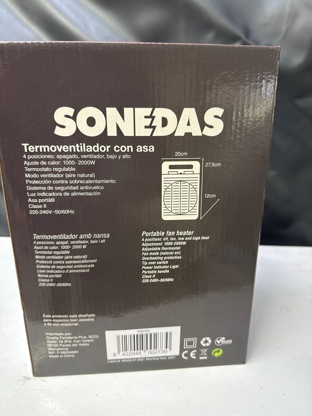 Termoventilador electrico con asa 1000W - 2000W