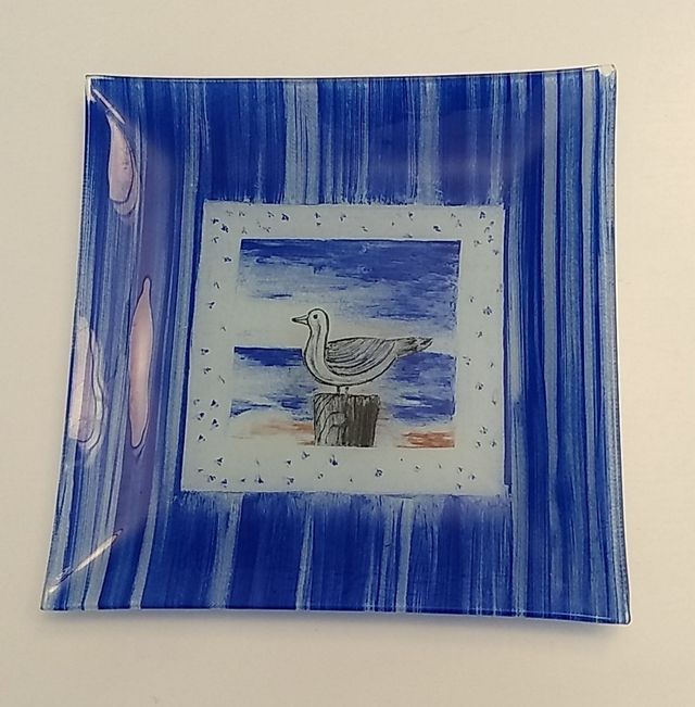 Plato/bandeja de cristal