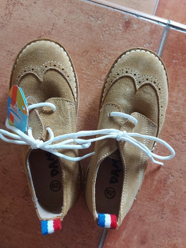 Zapatos niño piel ante