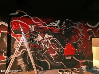 GRAFFITI pintura iluminación artista pintor mural