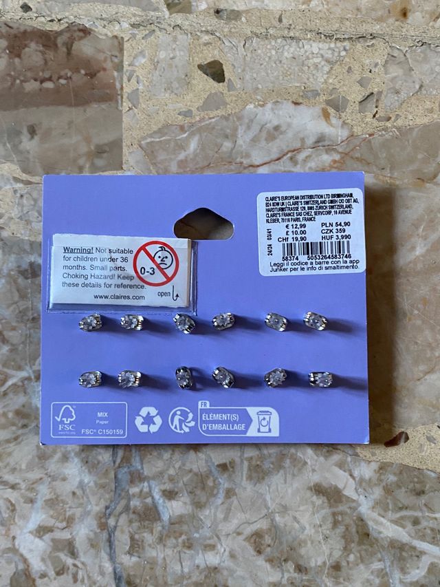 Set di 3 paia di orecchini