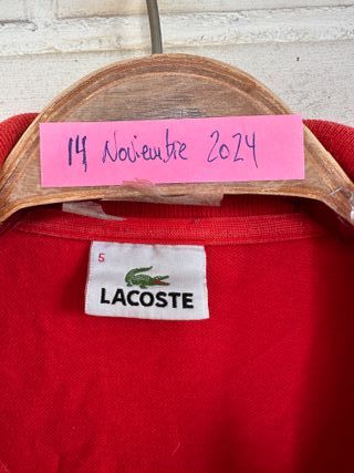 LACOSTE talla 5 polo manga corta rojo