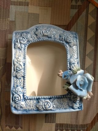 Coppia Portafoto ceramica decorata