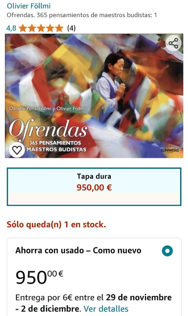 Libro Ofrendas 365 pensamientos de maestros budist