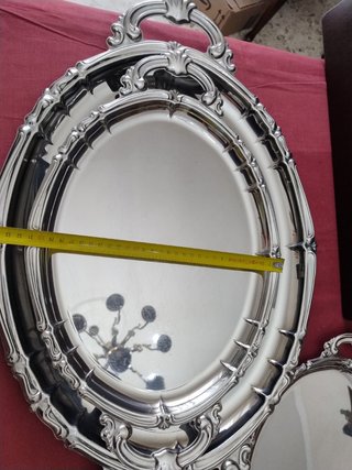 Set 2 vassoi acciaio inox Alessi grande e medio