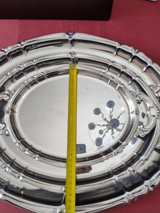 Set 2 vassoi acciaio inox Alessi grande e medio