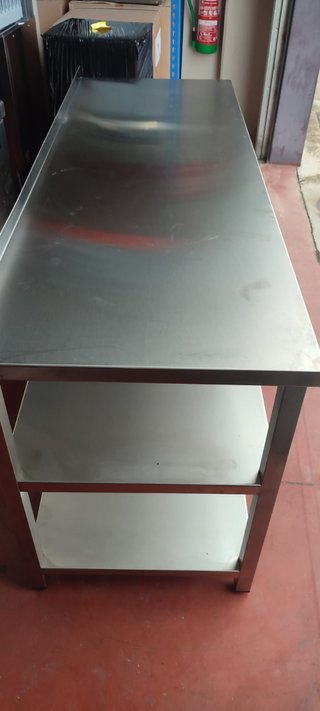 MESA EN ACERO INOXIDABLE 2 ESTANTES