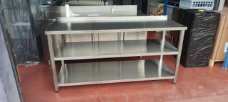 MESA EN ACERO INOXIDABLE 2 ESTANTES