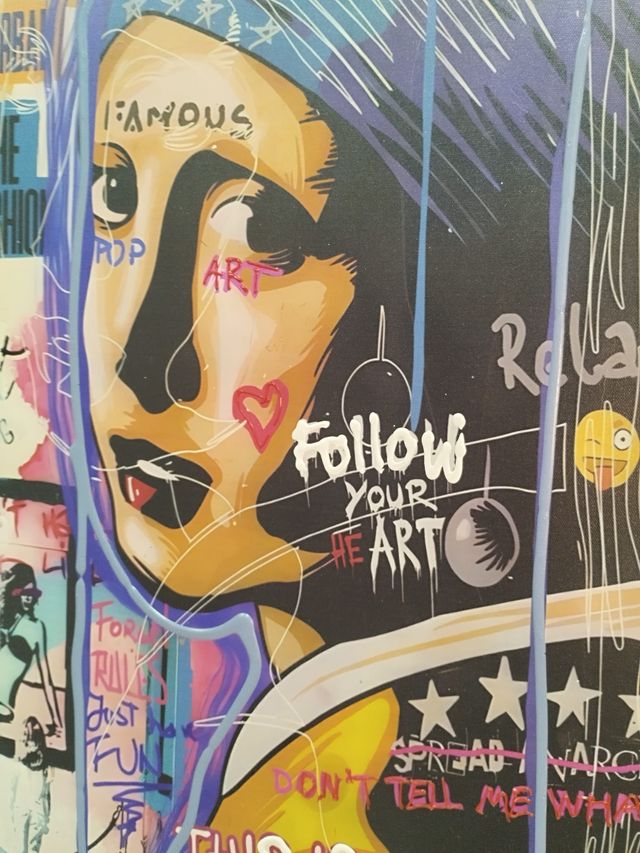 CUADRO GRAFITI JOVEN DE LA PERLA