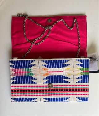 Clutch Jacquard con Abalorios - Artesanía India