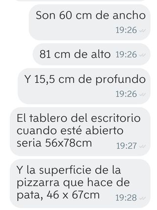 Mesa escritorio abatible con pizarra