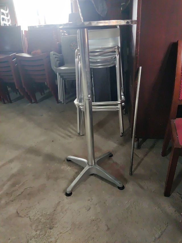 Mesa alta terraza aluminio 