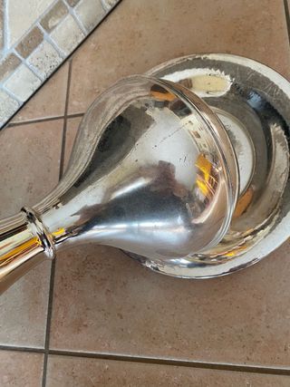 Caraffa con piatto placcato argento