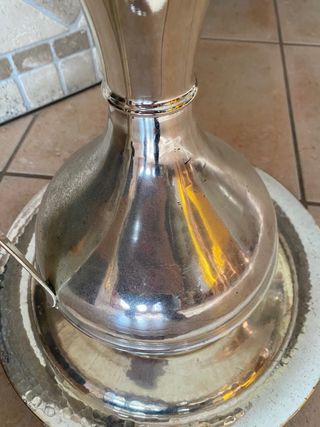 Caraffa con piatto placcato argento
