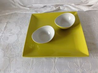 Bandeja y cuencos porcelana
