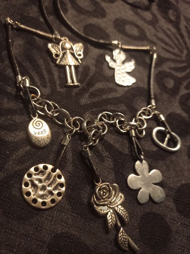 antiguo collar plata keep Smilin'