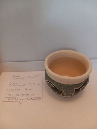 Vaso piccolo in ceramica verde e nero 8 