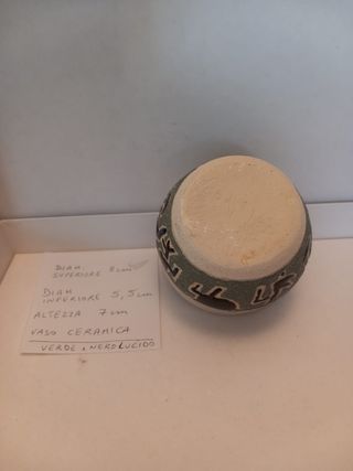 Vaso piccolo in ceramica verde e nero 8 