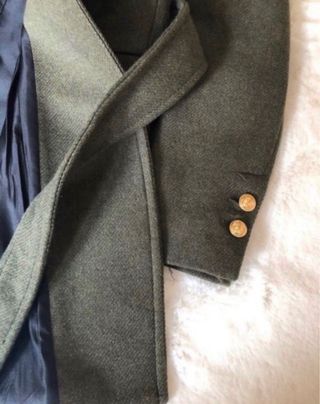 Abrigo largo con lana khaki Zara Talla XS