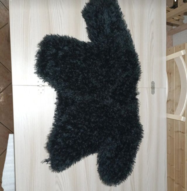 Poncho nero di PELO SINTETICO taglia unica