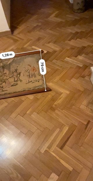 Tapiz antiguo estilo gobelino escena musical