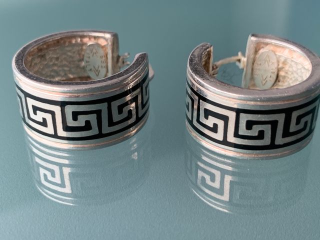 Orecchini argento 925 - disegno nero