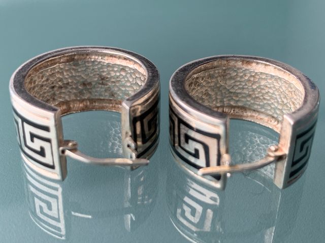 Orecchini argento 925 - disegno nero