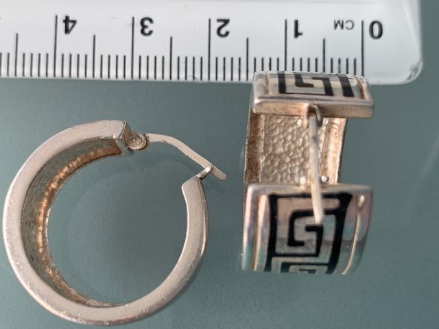 Orecchini argento 925 - disegno nero