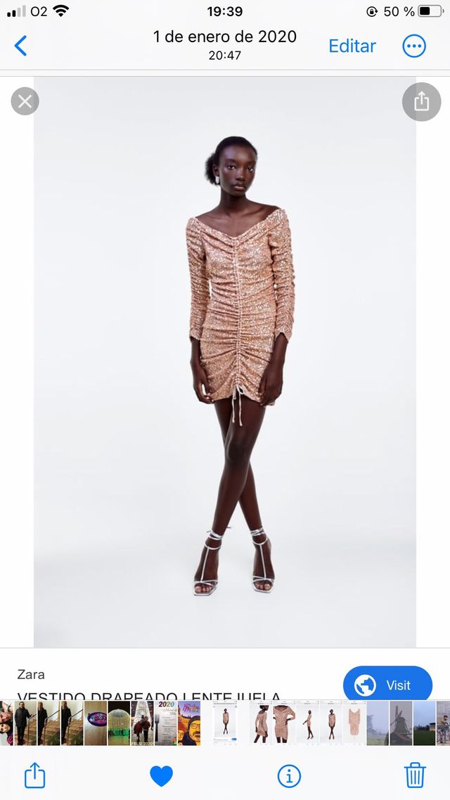Vestido de Zara brillos dorado talla S nuevo