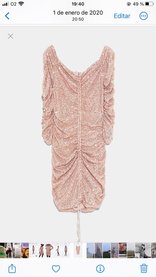 Vestido de Zara brillos dorado talla S nuevo