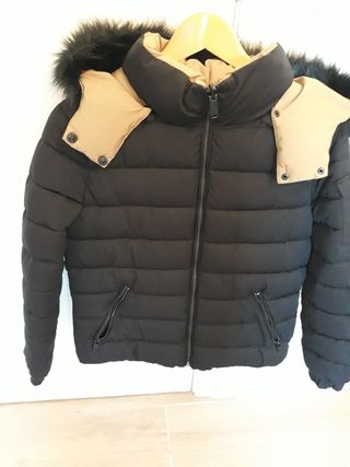 Abrigo de plumas reversible