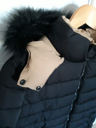 Abrigo de plumas reversible