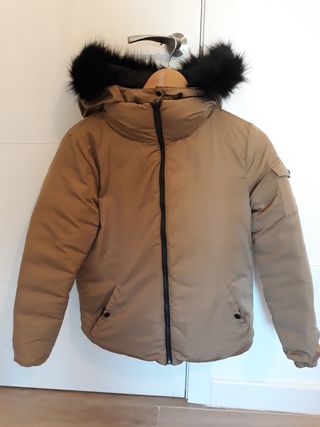 Abrigo de plumas reversible