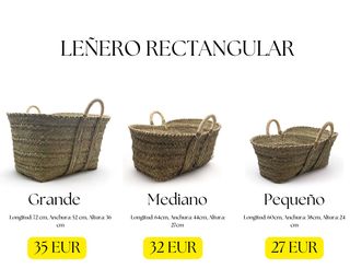 Leñero rectangular de esparto