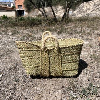 Leñero rectangular de esparto