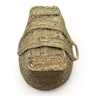 Leñero rectangular de esparto