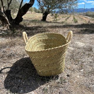 Leñero rectangular de esparto