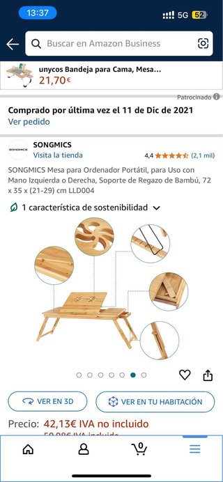 Mesa ordenador plegable