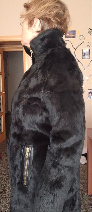 Chaquetón de pelo y piel