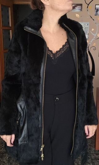 Chaquetón de pelo y piel