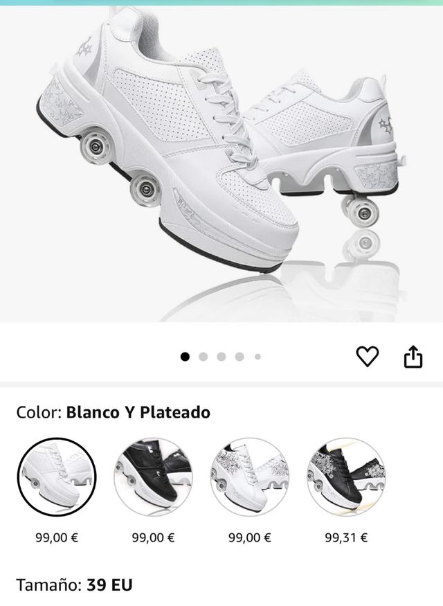 Zapatilla deportiva con rueda abatible