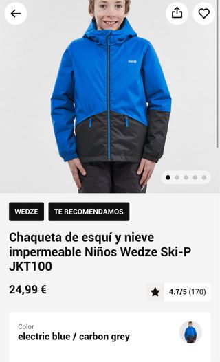 Cazadora nieve esquí 