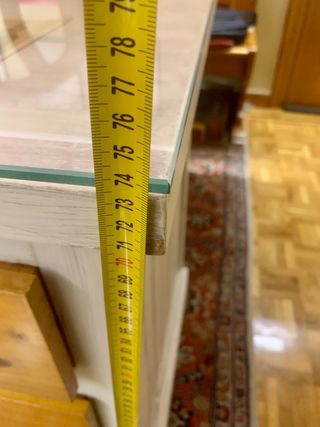 Mesa escritorio madera y blanca