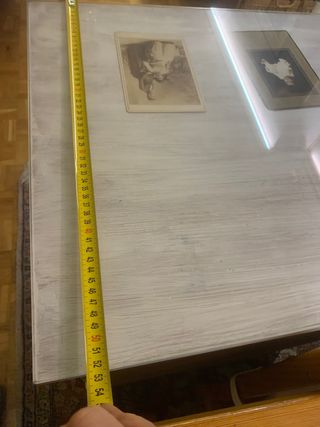 Mesa escritorio madera y blanca