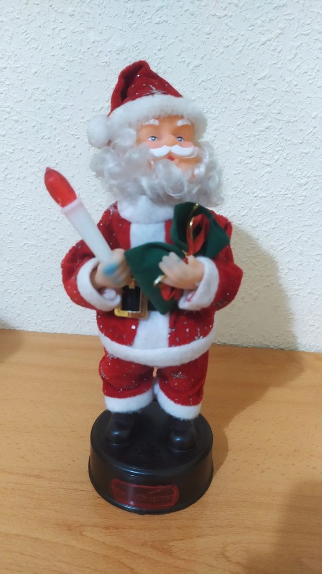 Papá Noel musical/luz vela 24cm