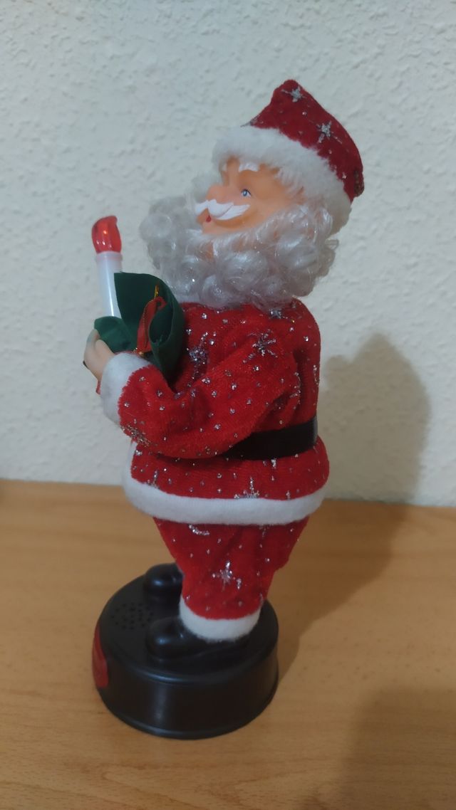 Papá Noel musical/luz vela 24cm