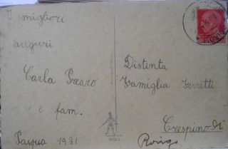 Cartolina augurale Rovigo 1931