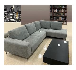 Elegante Sofa rinconera gris