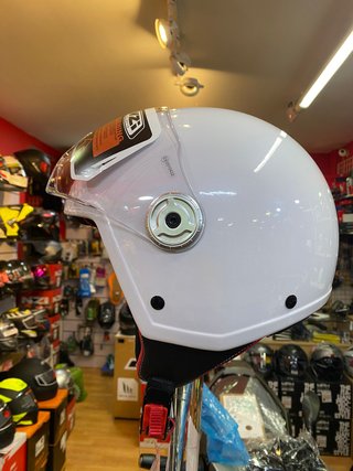 Casco Moto Jet NZI Vintage 3 blanco perla brillo