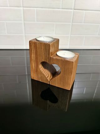 Candele in legno eleganti e rustiche arredamento